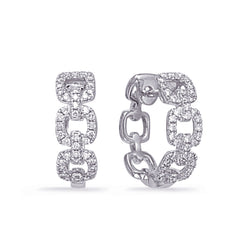 14 KT Rounds Shape White Gold Diamond Earring