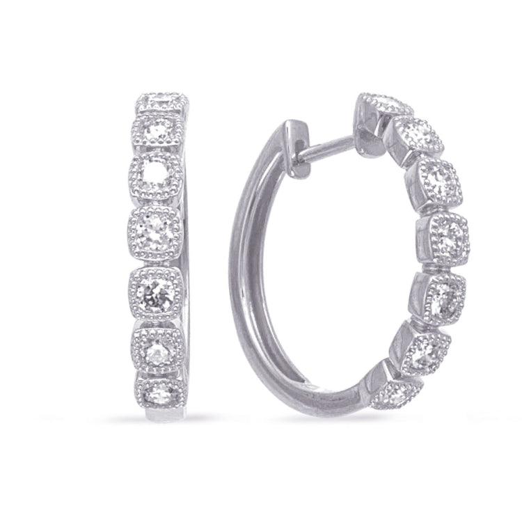 14 KT Rounds Shape White Gold Diamond Earring