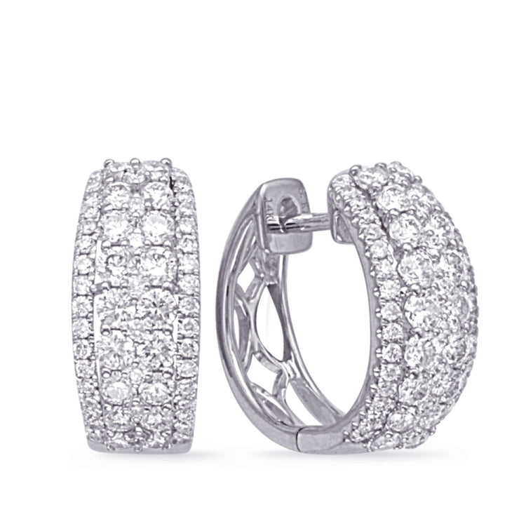 14 KT Rounds Shape White Gold Diamond Earring