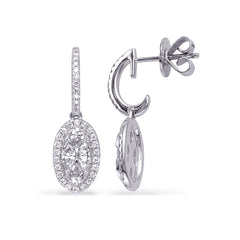 14 KT Marquise Shape White Gold Diamond Earring