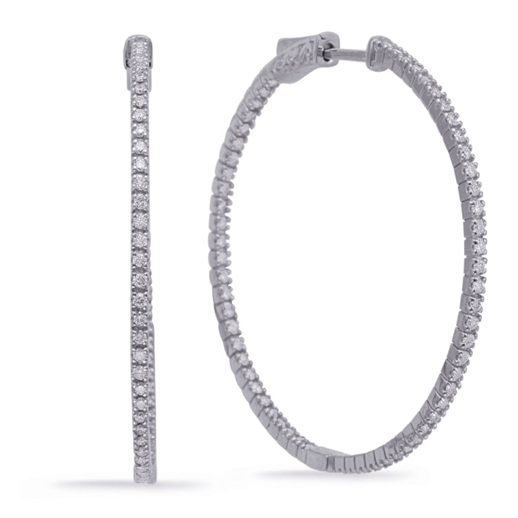 14 KT Rounds Shape 1.60 Inch Securehinge Hoop Earring