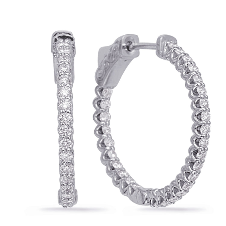 14 KT Rounds Shape 1 Inch Securehinge Hoop Earring