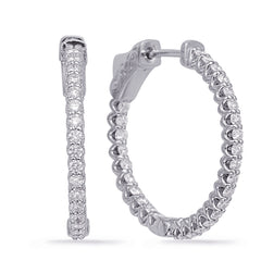14 KT Rounds Shape 1 Inch Securehinge Hoop Earring