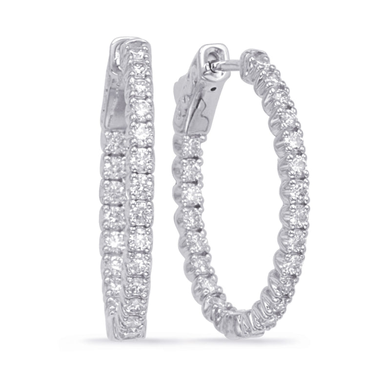 14 KT Rounds Shape 1 Inch  Securehinge Hoop Earring