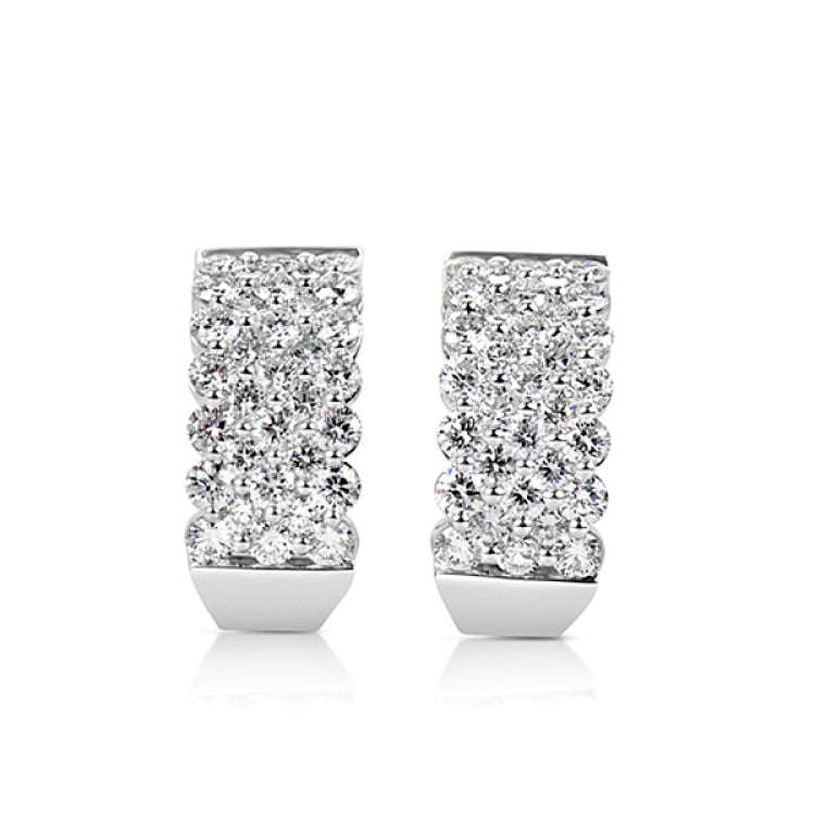 14 KT Rounds Shape White Gold Diamond Earring