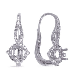 14 KT Rounds Shape Hallo Earring Setting For .50ct Tw