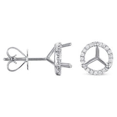 14 KT Rounds Shape Three Prong Earring Setting 2.00ct Tw