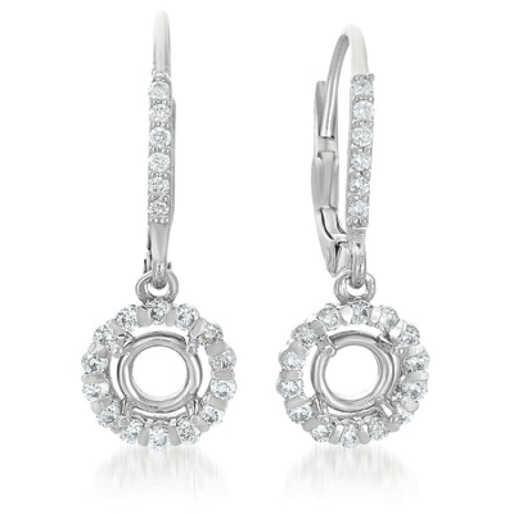 14 KT Rounds Shape White Gold Earing. For 2 X 50 Ptrs