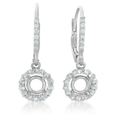 14 KT Rounds Shape White Gold Earing. For 2 X 50 Ptrs