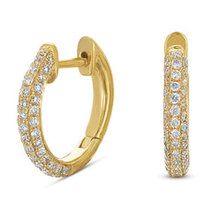 14 KT Rounds Shape Yellow Gold Diamond Earring