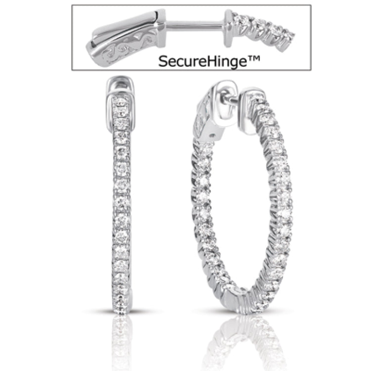 14 KT Rounds Shape 1  Securehinge Hoop Earring