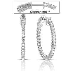 14 KT Rounds Shape 1  Securehinge Hoop Earring