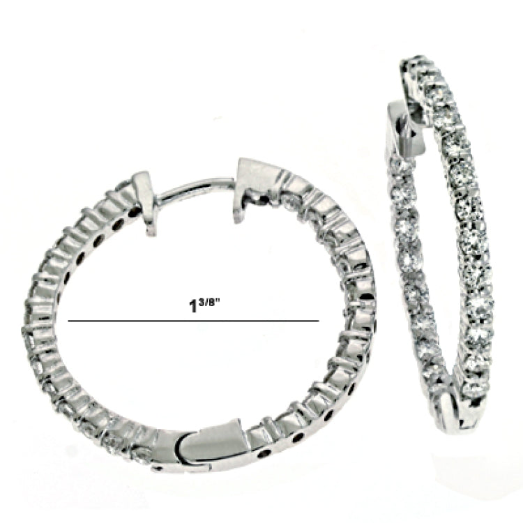 14 KT Rounds Shape Diamond Hoop Earring
