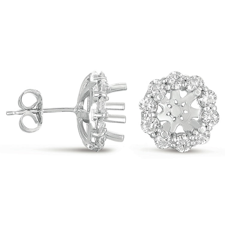14 KT Rounds Shape Halo Diamond Earring For .50ct  total