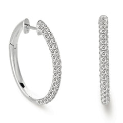 14 KT Rounds Shape Diamond Hoop Pave Earring