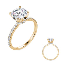 14 KT Rounds Shape Yellow Gold Engagement Ring