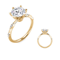 14 KT Rounds Shape Yellow Gold Engagement Ring