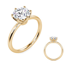 14 KT Rounds Shape Yellow Gold Engagement Ring
