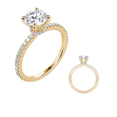 14 KT Rounds Shape Yellow Gold Engagement Ring