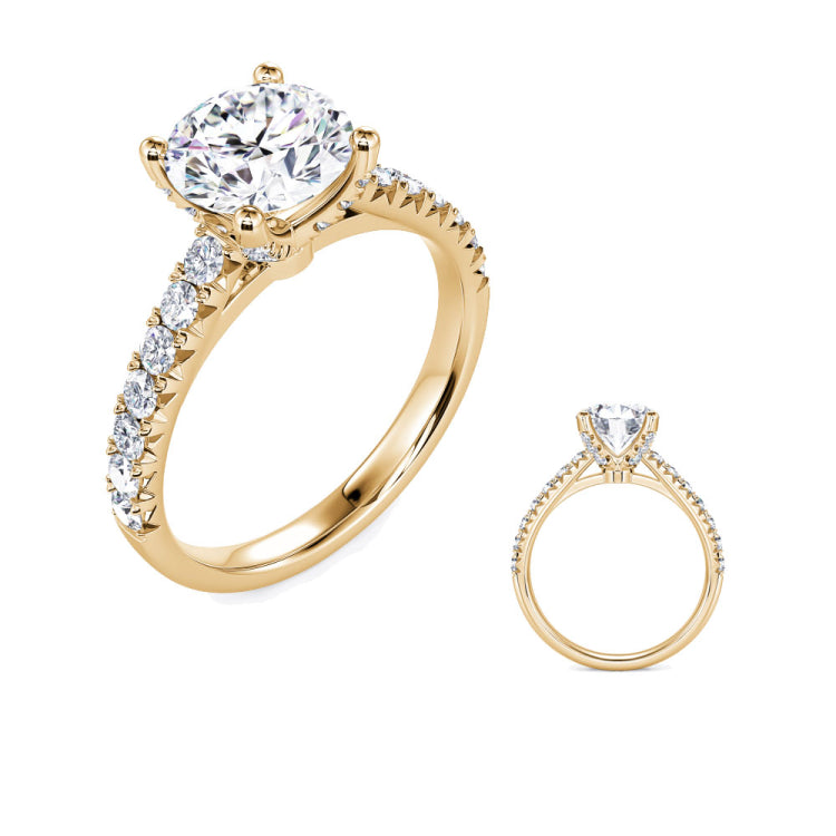 14 KT Rounds Shape Yellow Gold Engagement Ring