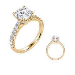 14 KT Rounds Shape Yellow Gold Engagement Ring