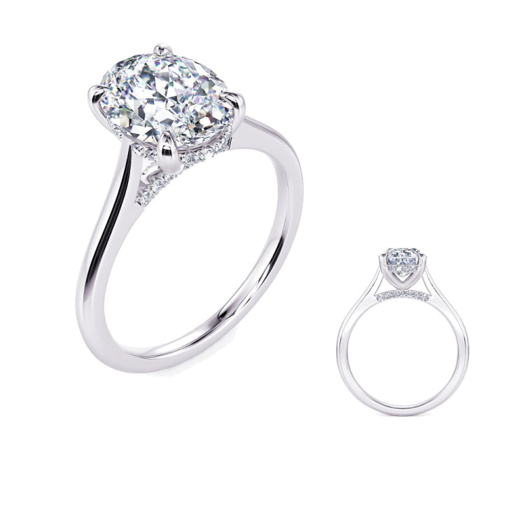 14 KT Rounds Shape White Gold Engagement Ring