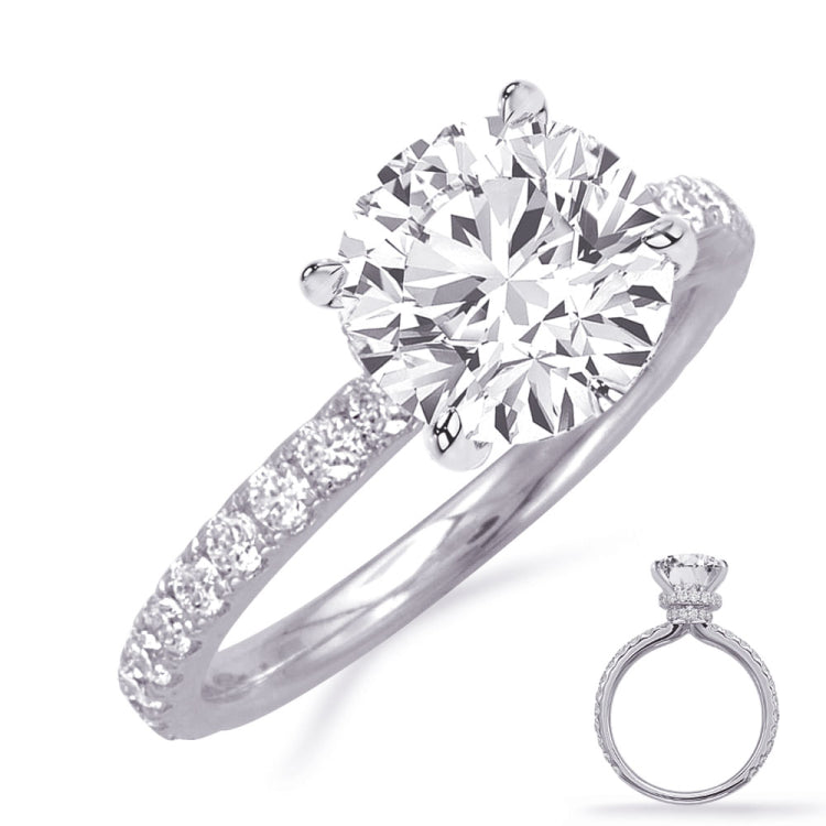 14 KT Rounds Shape White Gold Engagement Ring