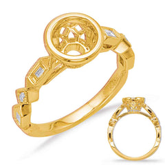 14 KT Baguette Shape Yellow Gold Engagement Ring