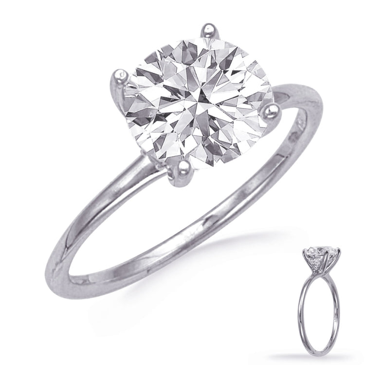14 KT Rounds Shape White Gold Engagement Ring