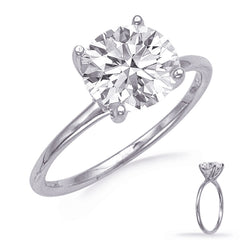 14 KT Rounds Shape White Gold Engagement Ring