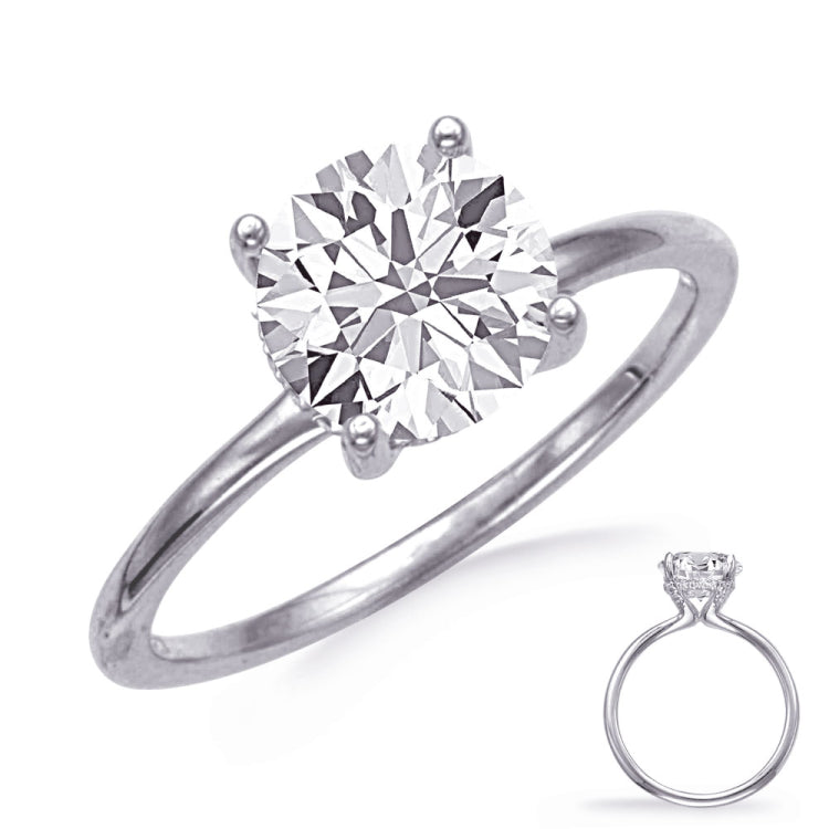 14 KT Rounds Shape White Gold Engagement Ring
