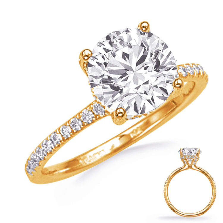 14 KT Rounds Shape Yellow Gold Engagement Ring