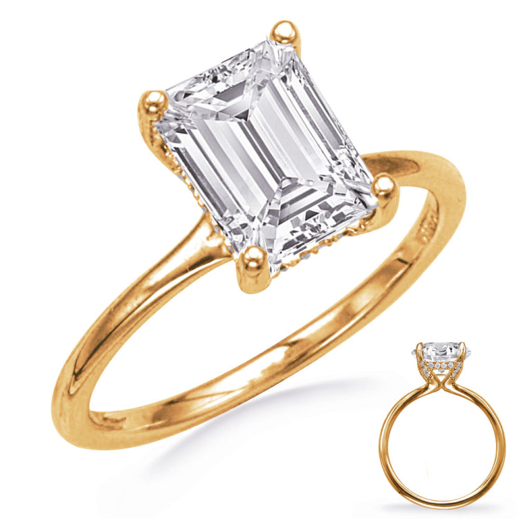 14 KT Rounds Shape Yelow Gold Engagement Ring