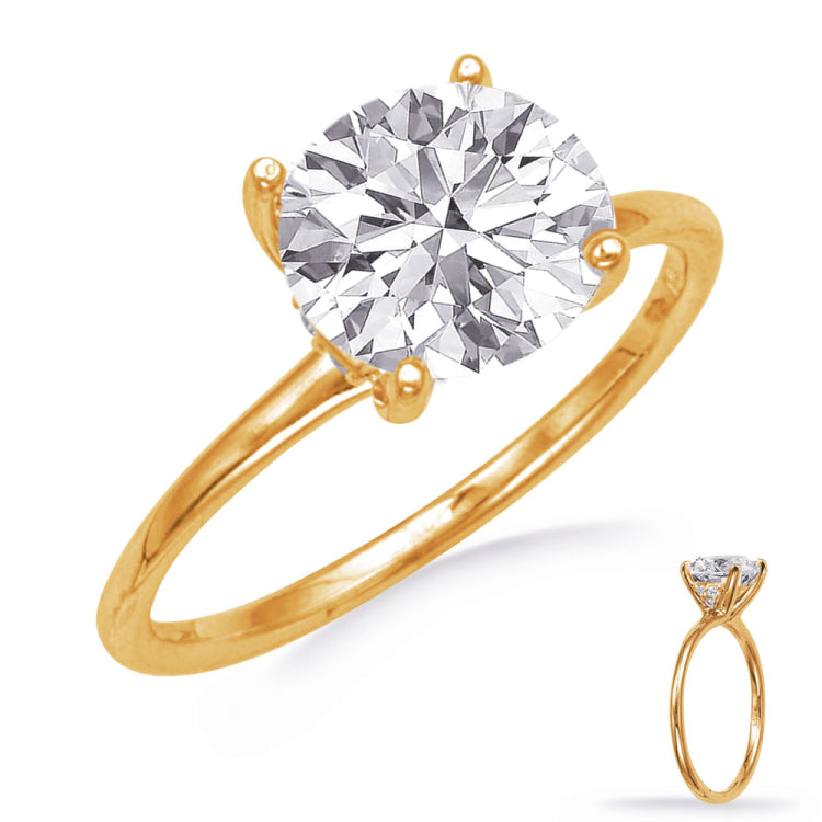 14 KT Rounds Shape Yellow Gold Engagement Ring