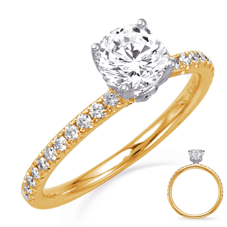 14 KT Rounds Shape Yellow Gold Engagement Ring