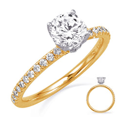 14 KT Rounds Shape Yellow Gold Engagement Ring