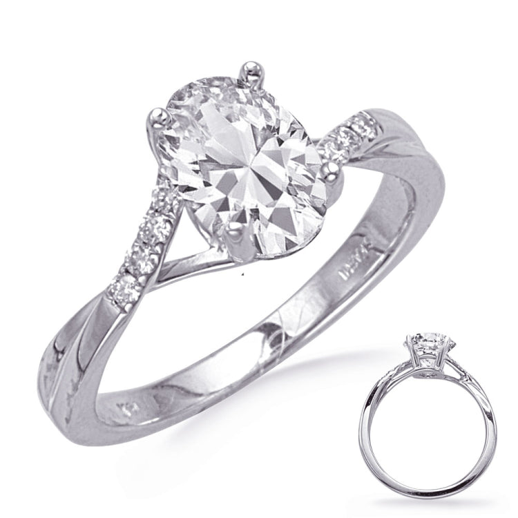14 KT Rounds Shape White Gold Halo Engagement Ring