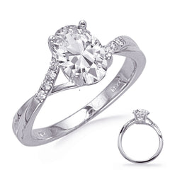 14 KT Rounds Shape White Gold Halo Engagement Ring