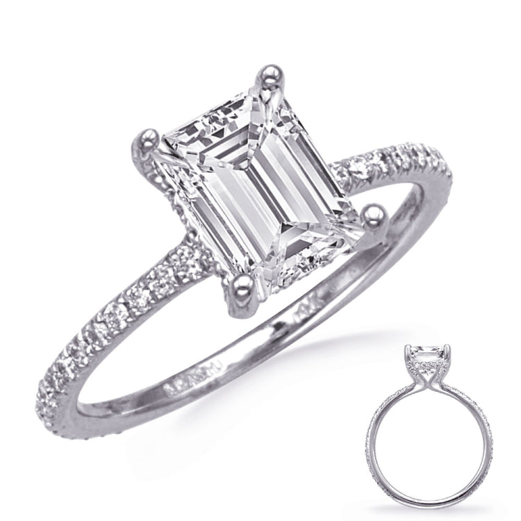 14 KT Rounds Shape White Gold Engagement Ring