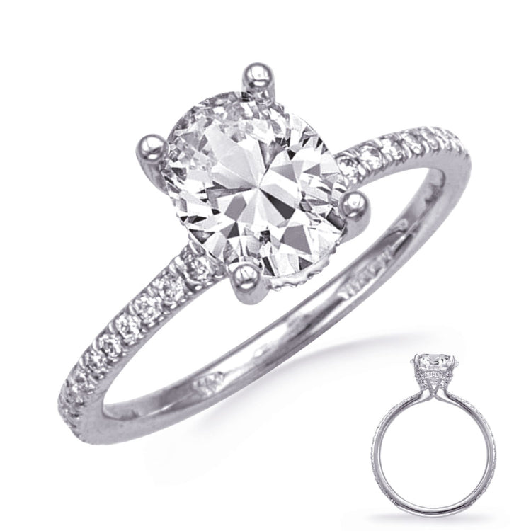14 KT Rounds Shape White Gold Engagement Ring