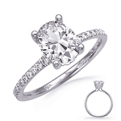 14 KT Rounds Shape White Gold Engagement Ring