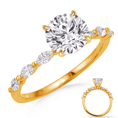 14 KT Marquise Shape Yellow Gold Marquise Engagement Ring
