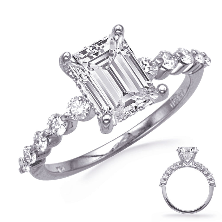 14 KT Rounds Shape White Gold Engagement Ring