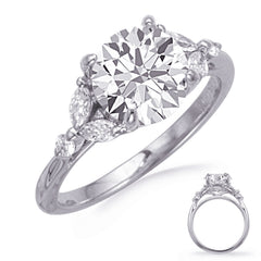 14 KT Marquise Shape White Gold Engagement Ring