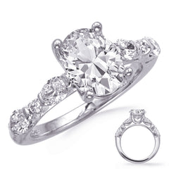 14 KT Oval Shape White Gold Oval Engagement Ring
