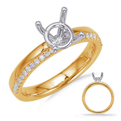 14 KT Rounds Shape Yellow Gold Engagement Ring