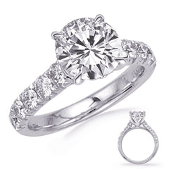 14 KT Rounds Shape White Gold Engagement Ring