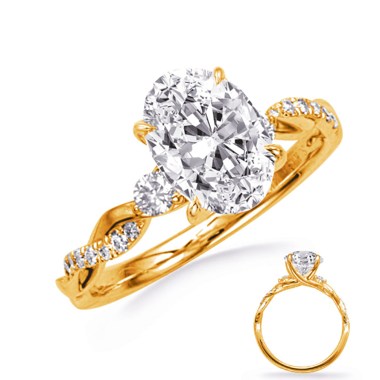 14 KT Rounds Shape Yellow Gold Engagement Ring