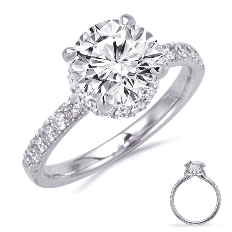 14 KT Rounds Shape White Gold Engagement Ring