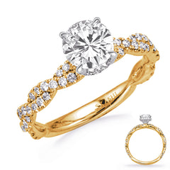 14 KT Rounds Shape White & Yellow Gold Engagement Ring